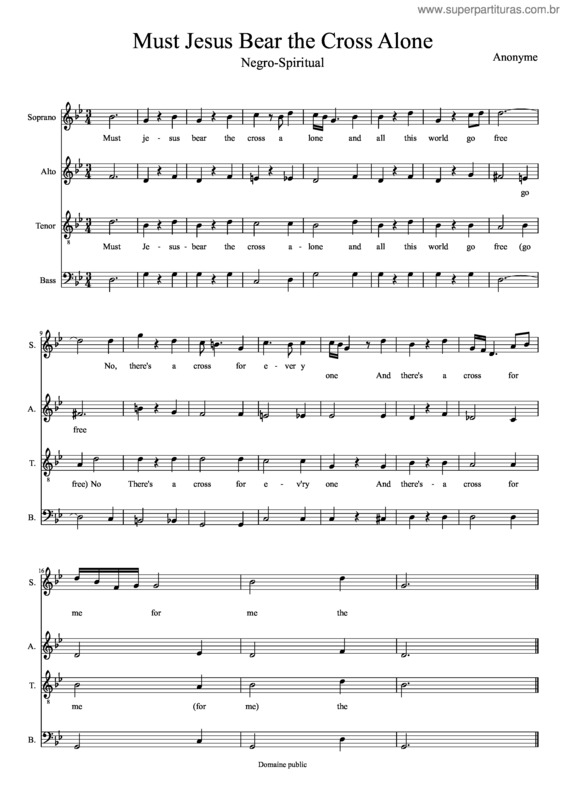 Partitura da música Must Jesus Bear The Cross Alone