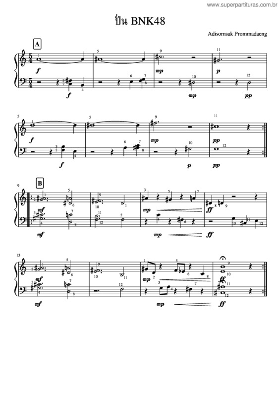 Partitura da música My 12 Tone No.1