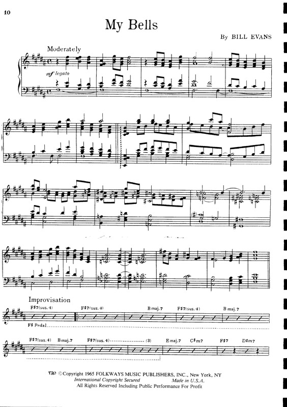 Partitura da música My Bells