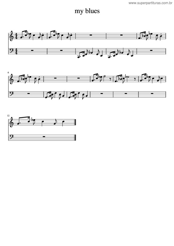 Partitura da música My Blues