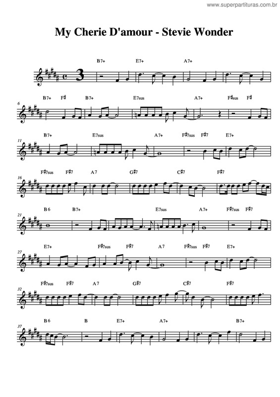 Partitura da música My Cherie D'amour v.2