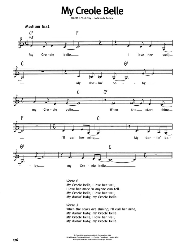 Partitura da música My Creole Belle v.2
