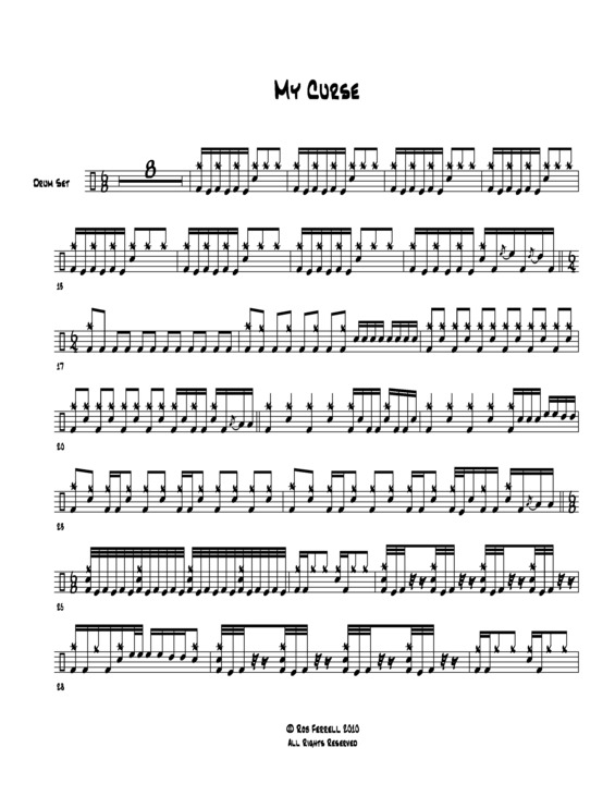 Partitura da música My Curse