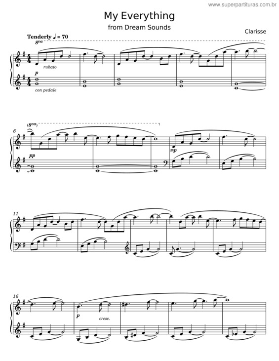 Partitura da música My Everything – Clarisse