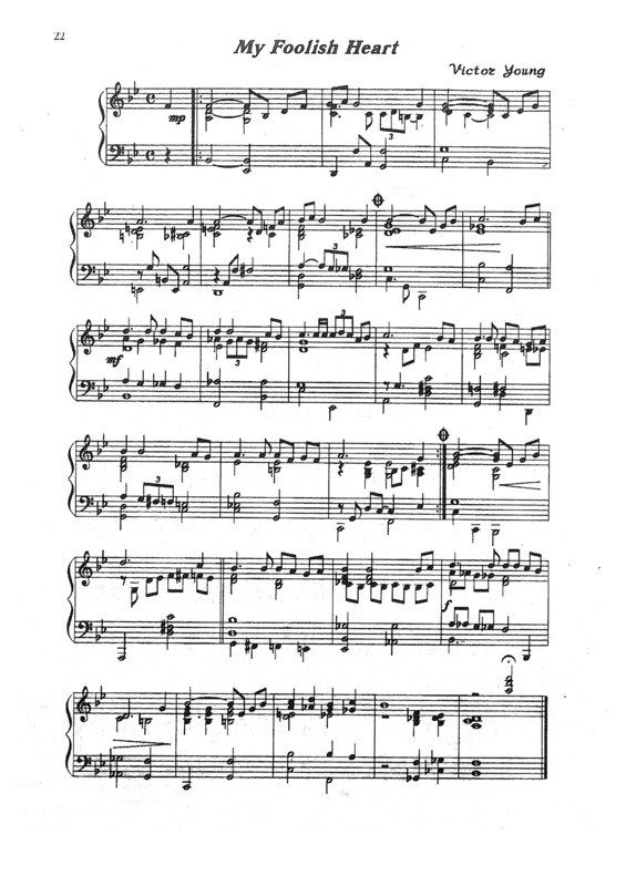 Partitura da música My Foolish Heart v.2