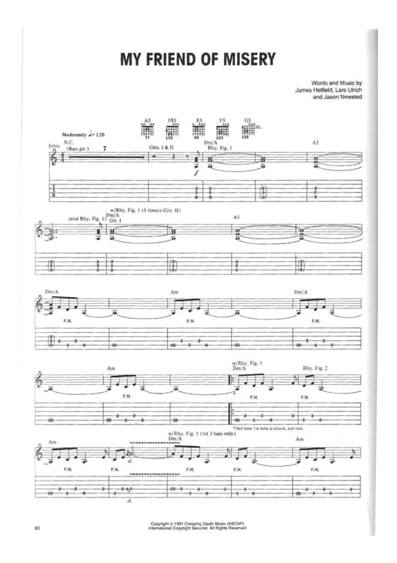 Partitura da música My Friend Of Misery