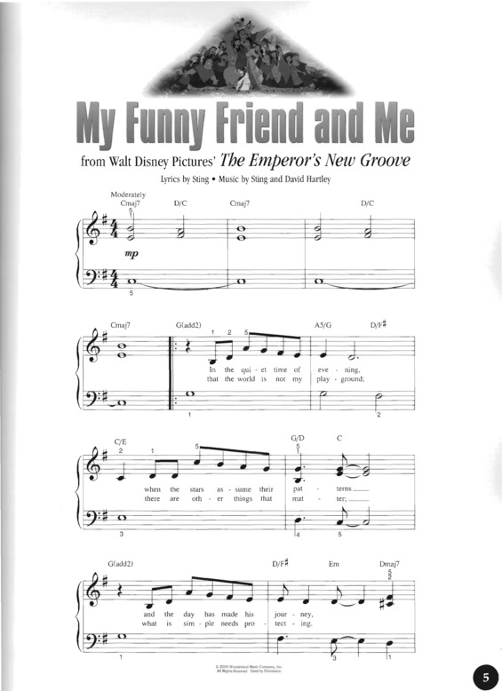 Partitura da música My Funny Friend And Me v.2