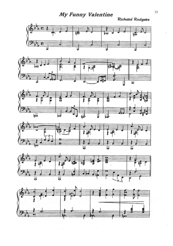 Partitura da música My Funny Valentine v.2