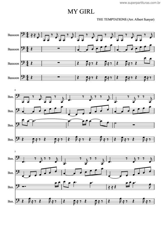 Partitura da música My Girl v.10