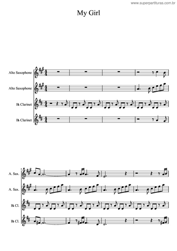 Partitura da música My Girl v.13