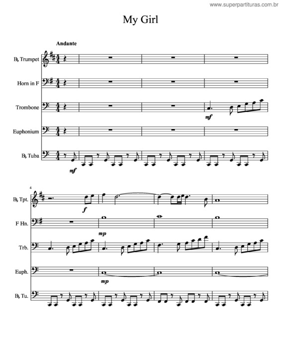 Partitura da música My Girl v.14