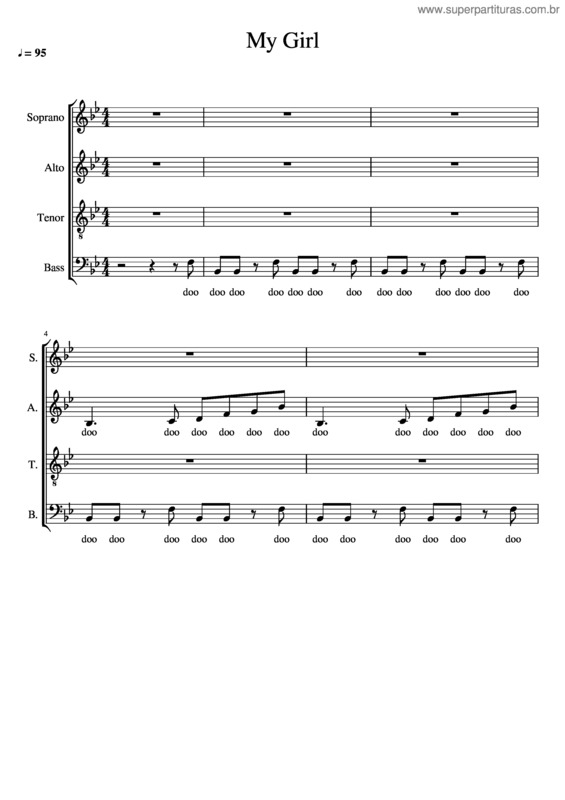 Partitura da música My Girl v.18