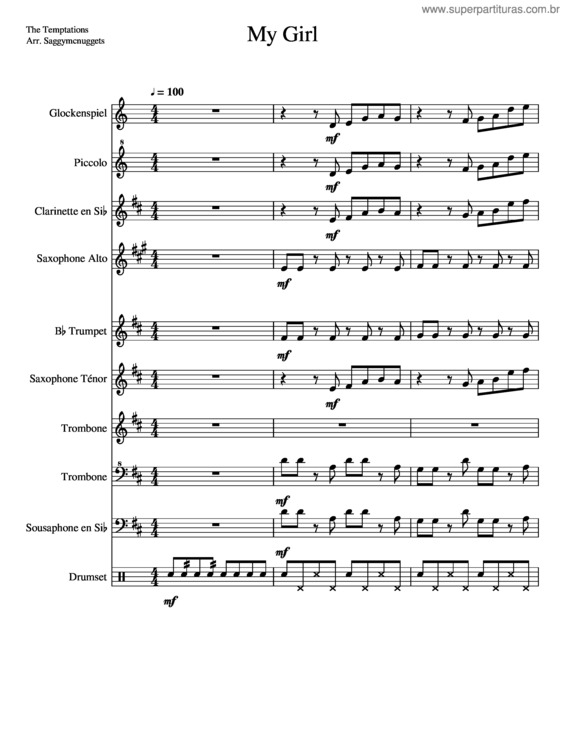 Partitura da música My Girl v.19
