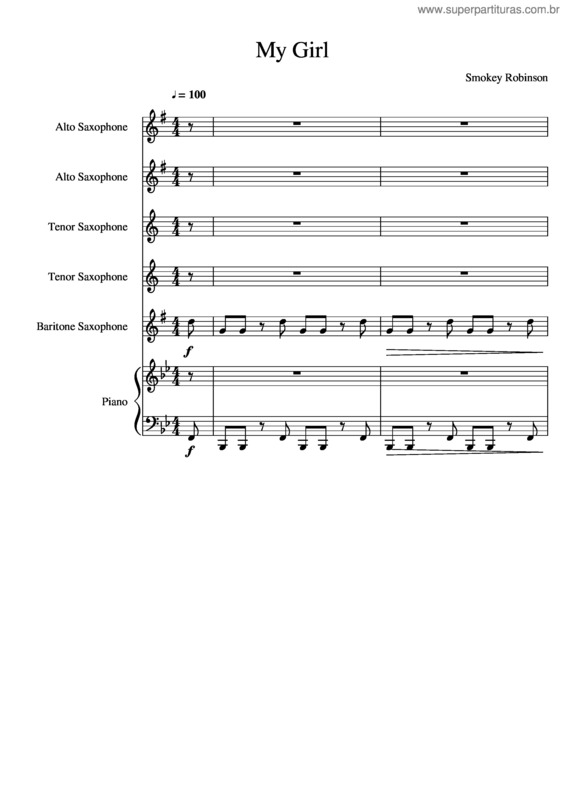 Partitura da música My Girl v.20