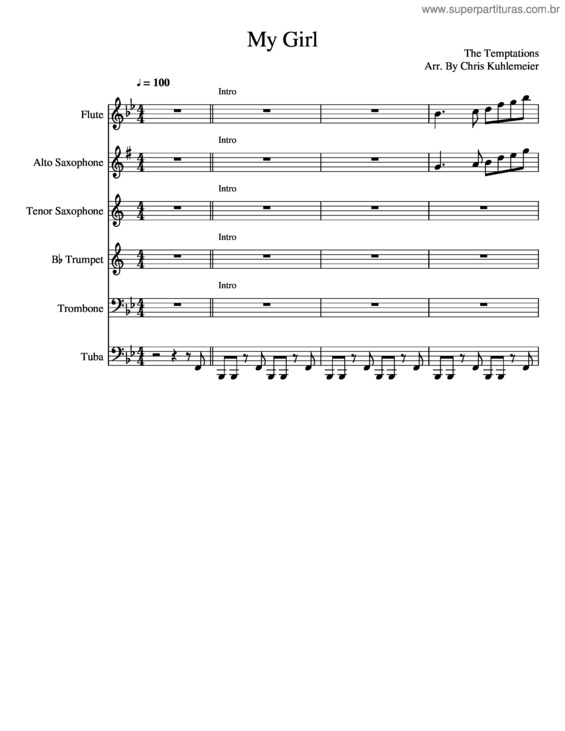 Partitura da música My Girl v.22