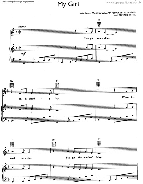 Partitura da música My Girl v.6