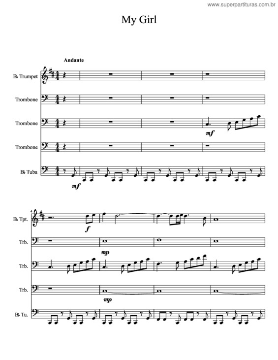 Partitura da música My Girl v.9