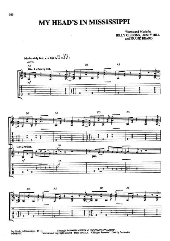 Partitura da música My Head`s In Mississippi