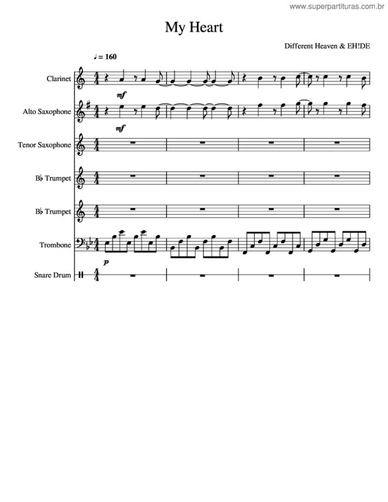 Partitura da música My Heart v.2