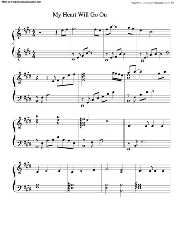 Partitura da música My Heart Will Go On 2