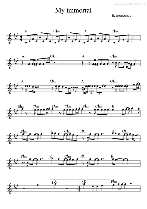 Partitura da música My Immortal v.6