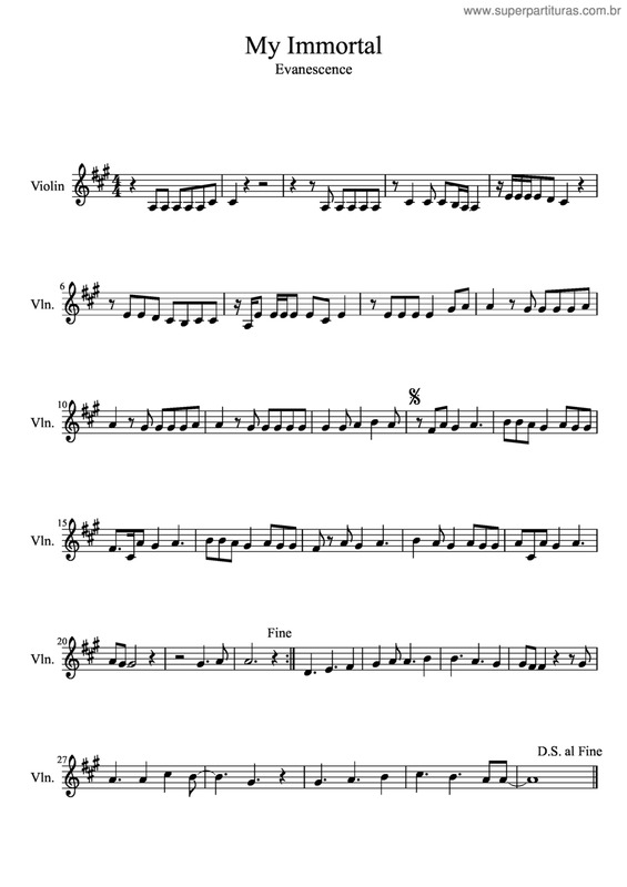 Partitura da música My Immortal v.7