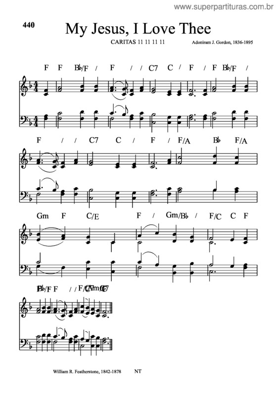 Partitura da música My Jesus, I Love Thee v.3