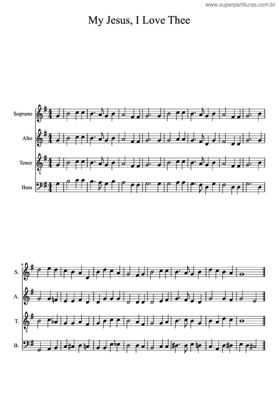 Partitura da música My Jesus, I Love Thee v.4