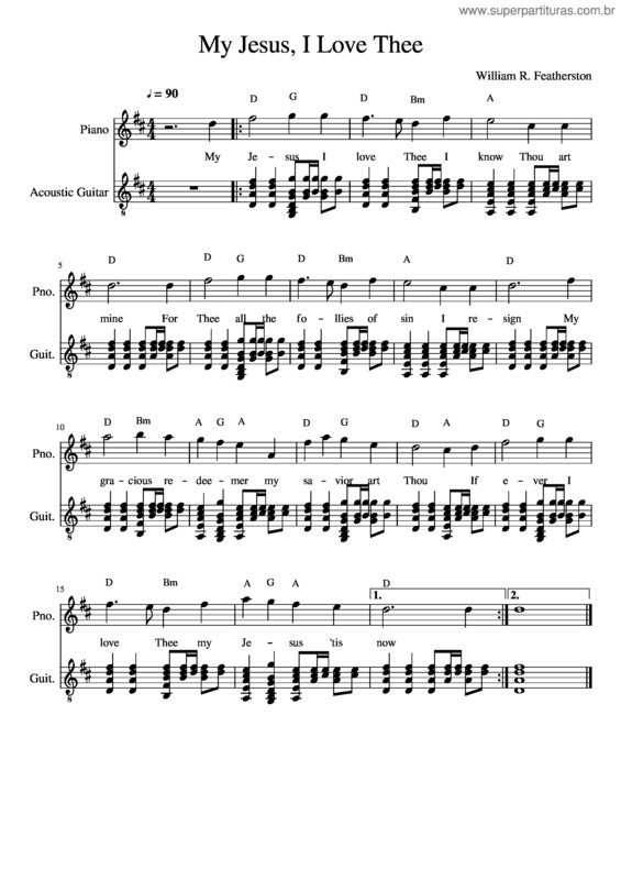 Partitura da música My Jesus, I Love Thee v.5