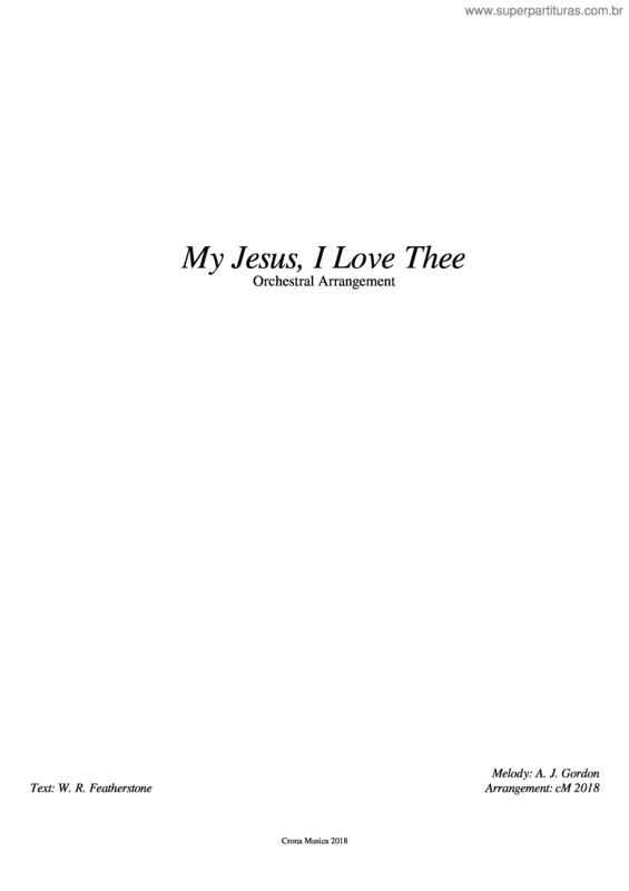 Partitura da música My Jesus, I Love Thee