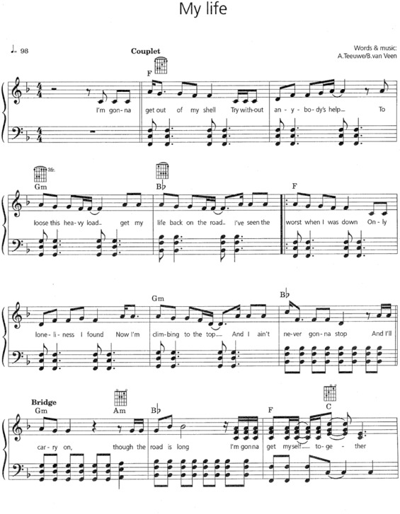 Partitura da música My Life v.5