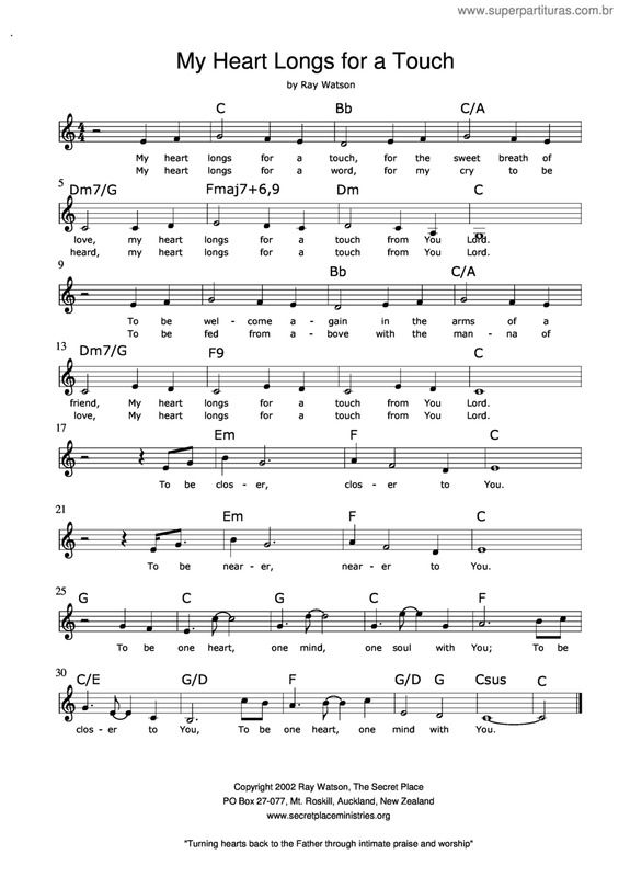 Partitura da música My Lord Longs For A Touch