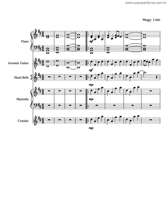 Partitura da música My Love Song For You