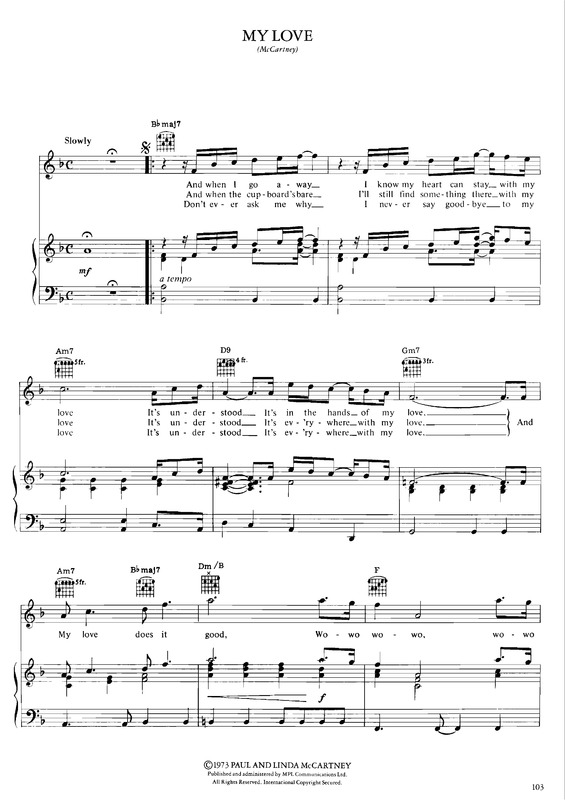 Partitura da música My Love v.10