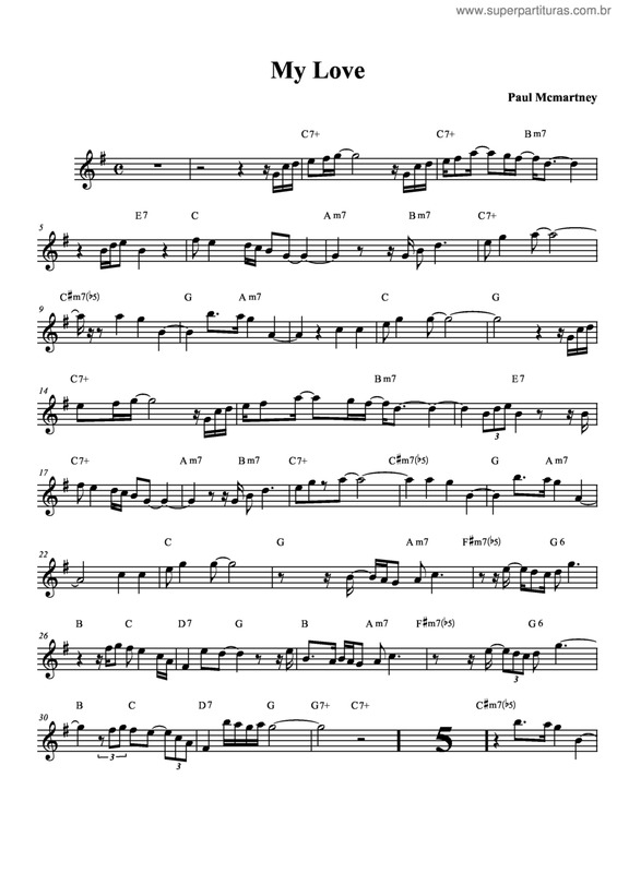 Partitura da música My Love v.11