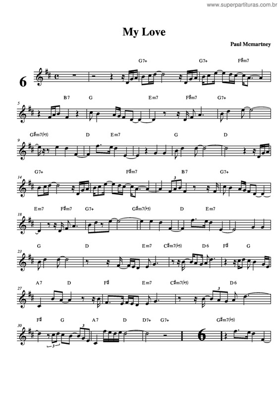 Partitura da música My Love v.12