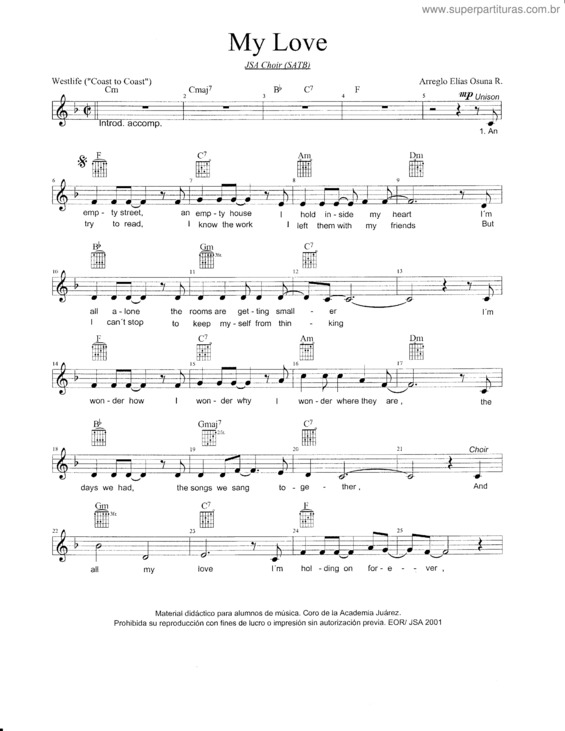 Partitura da música My Love v.4