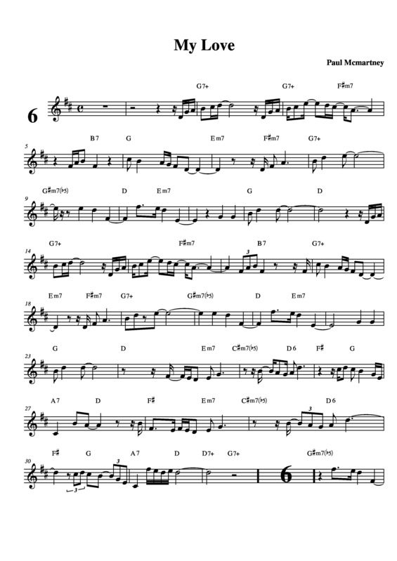 Partitura da música My Love v.7