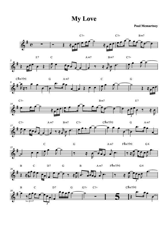 Partitura da música My Love v.8