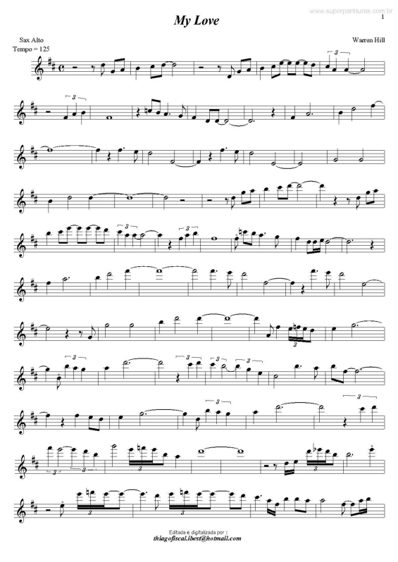 Partitura da música My Love