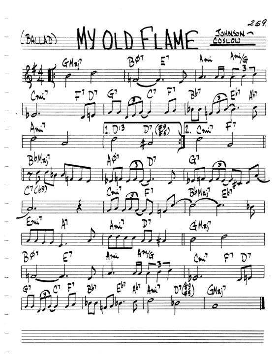 Partitura da música My Old Flame v.3