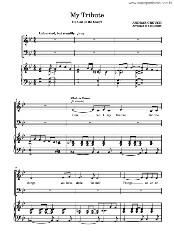 Partitura da música My Tribute