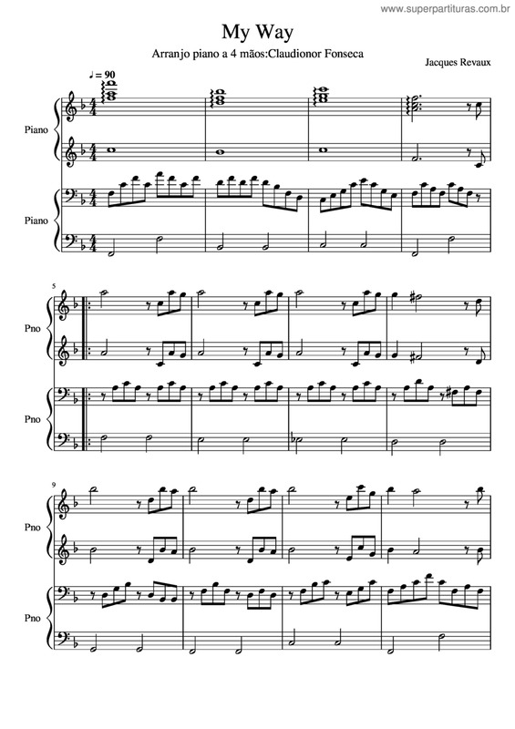 Partitura da música My Way v.13