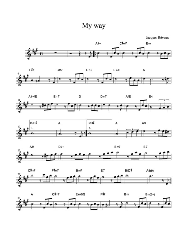 Partitura da música My Way v.14