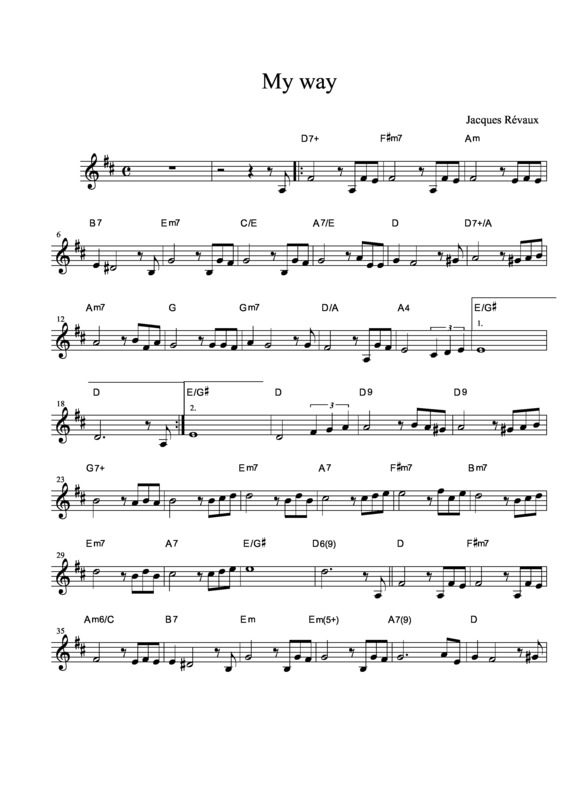 Partitura da música My Way v.15