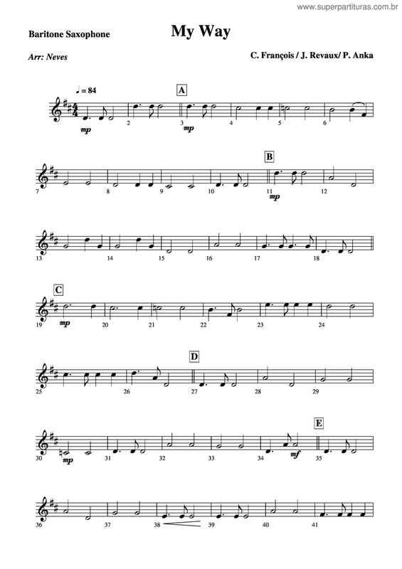 Partitura da música My Way v.21