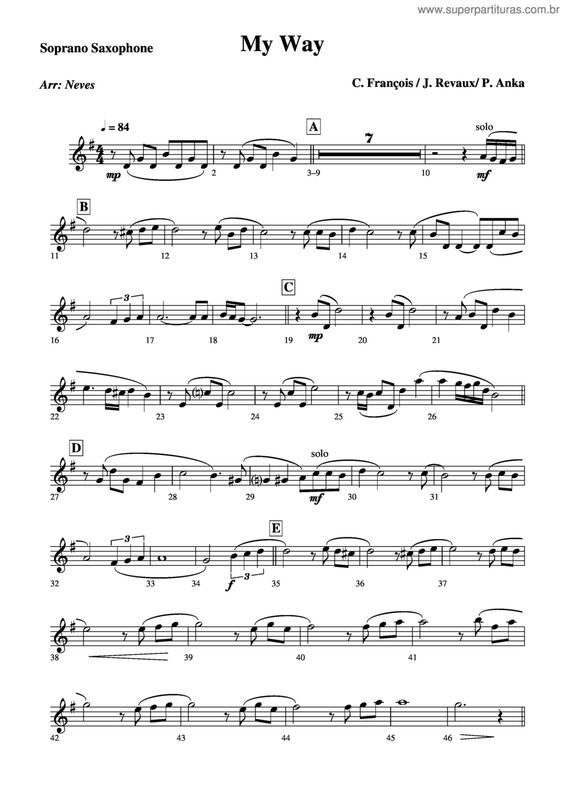 Partitura da música My Way v.24