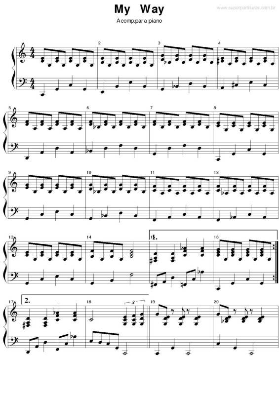 Partitura da música My Way v.5