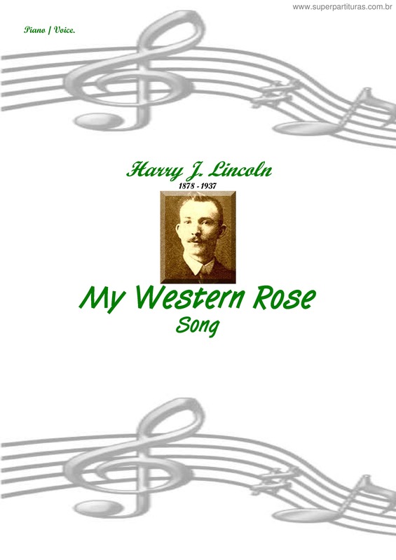 Partitura da música My Western Rose (Song)