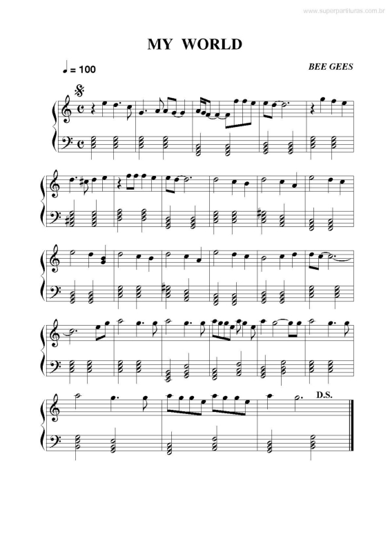 Partitura da música My World